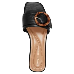 Outlet Easy Spirit Gatlin Slide Sandals BlackLeather
