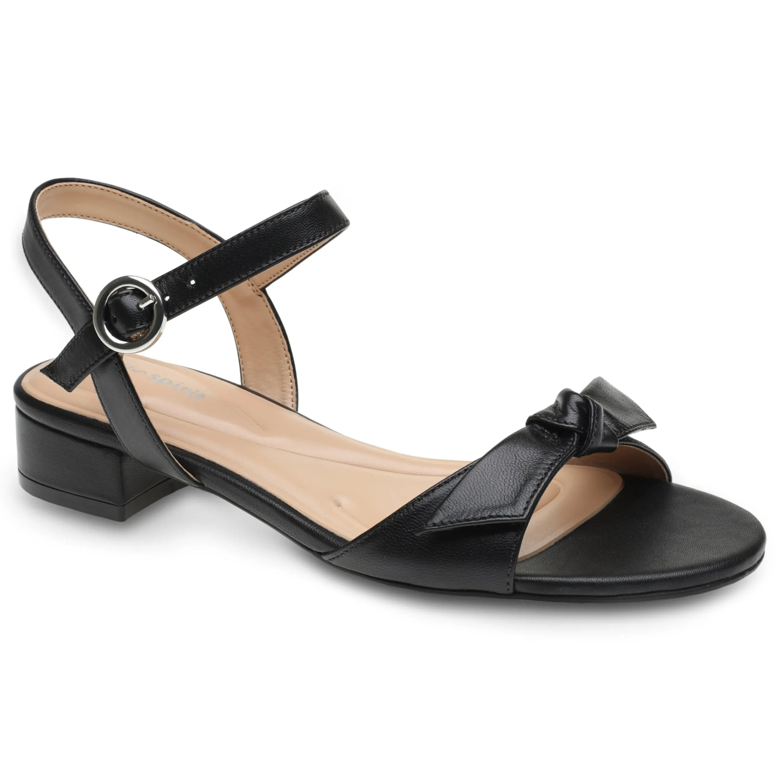 Hot Easy Spirit Ginova Block Heel Dress Sandals BlackLeather