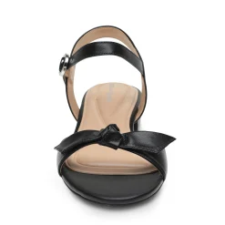 Hot Easy Spirit Ginova Block Heel Dress Sandals BlackLeather