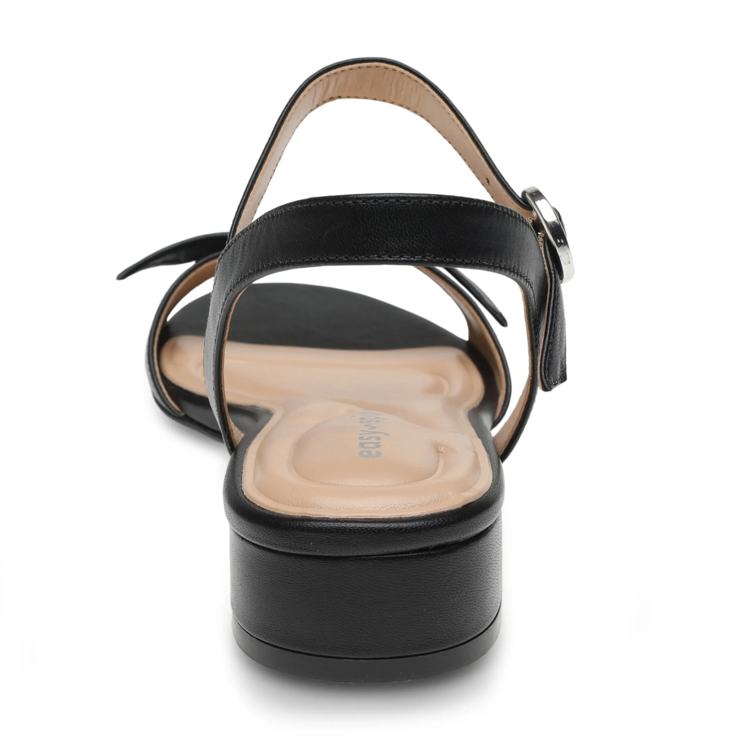Hot Easy Spirit Ginova Block Heel Dress Sandals BlackLeather