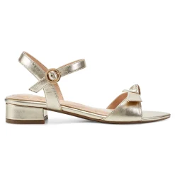 New Easy Spirit Ginova Block Heel Dress Sandals Gold