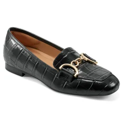 Outlet Easy Spirit Giselle Casual Loafers BlackCrocoPrint