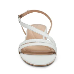 Discount Easy Spirit Glenni Block Heel Sandals WhiteLeather