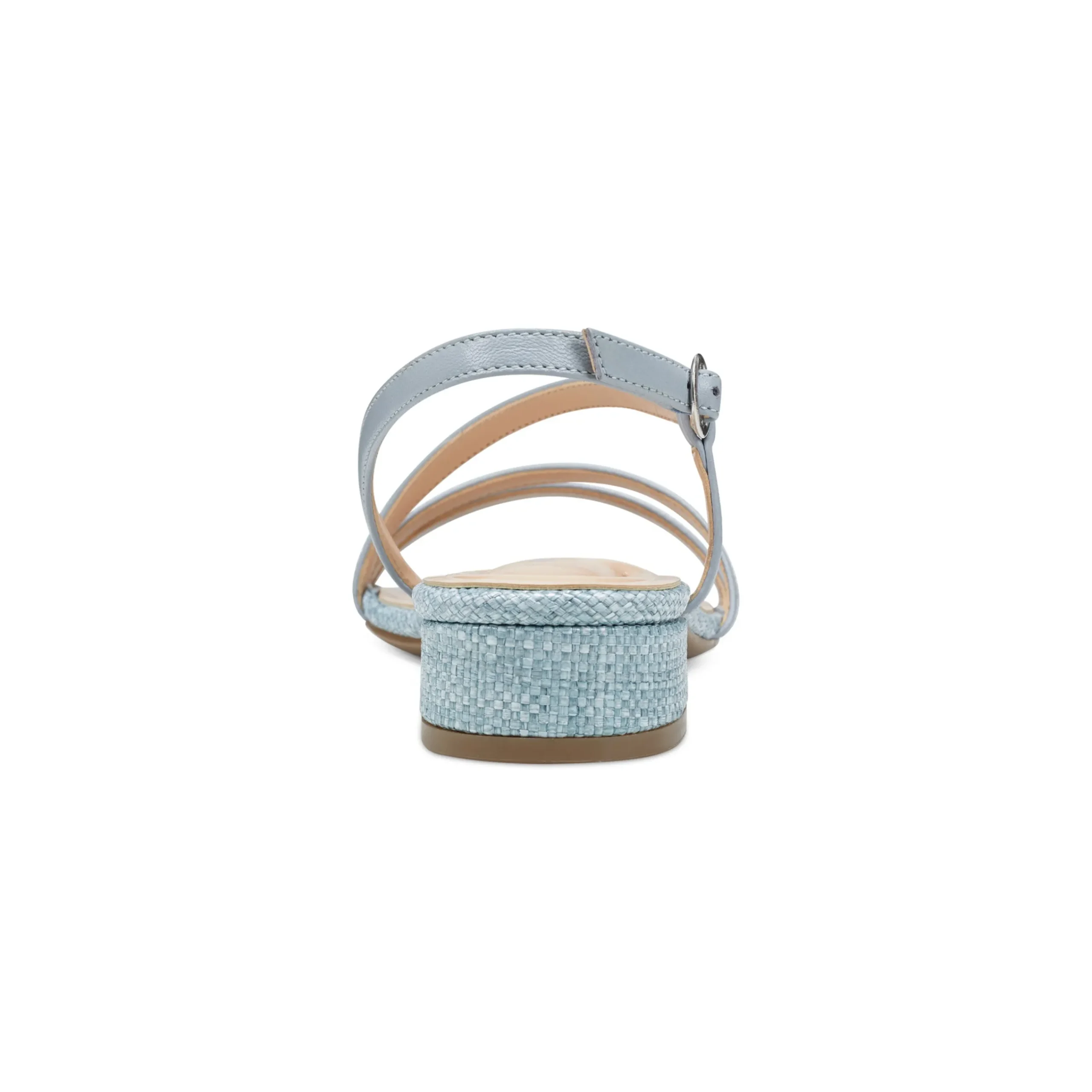 Clearance Easy Spirit Glenni Block Heel Sandals LightBlueRaffia