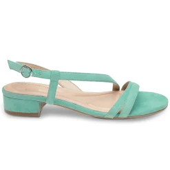 Hot Easy Spirit Glenni Block Heel Sandals TurquoiseSuede