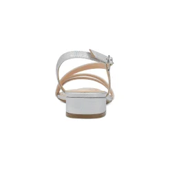 New Easy Spirit Glenni Block Heel Sandals SilverLeather