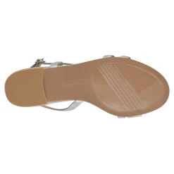 New Easy Spirit Glenni Block Heel Sandals SilverLeather