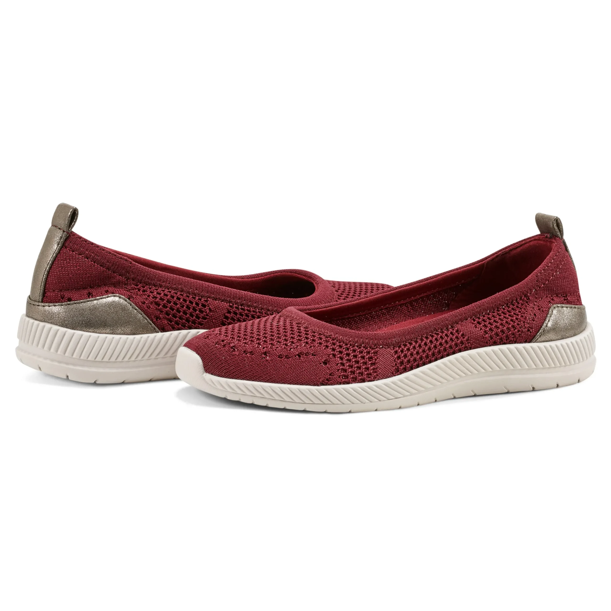 Outlet Easy Spirit Glitz Walking Shoes DarkRedKnit