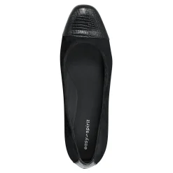 Outlet Easy Spirit Gracey Wedge Heels BlackSuede