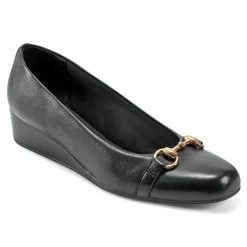 Hot Easy Spirit Guliana Wedge Heels BlackLeather