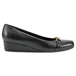 Hot Easy Spirit Guliana Wedge Heels BlackLeather