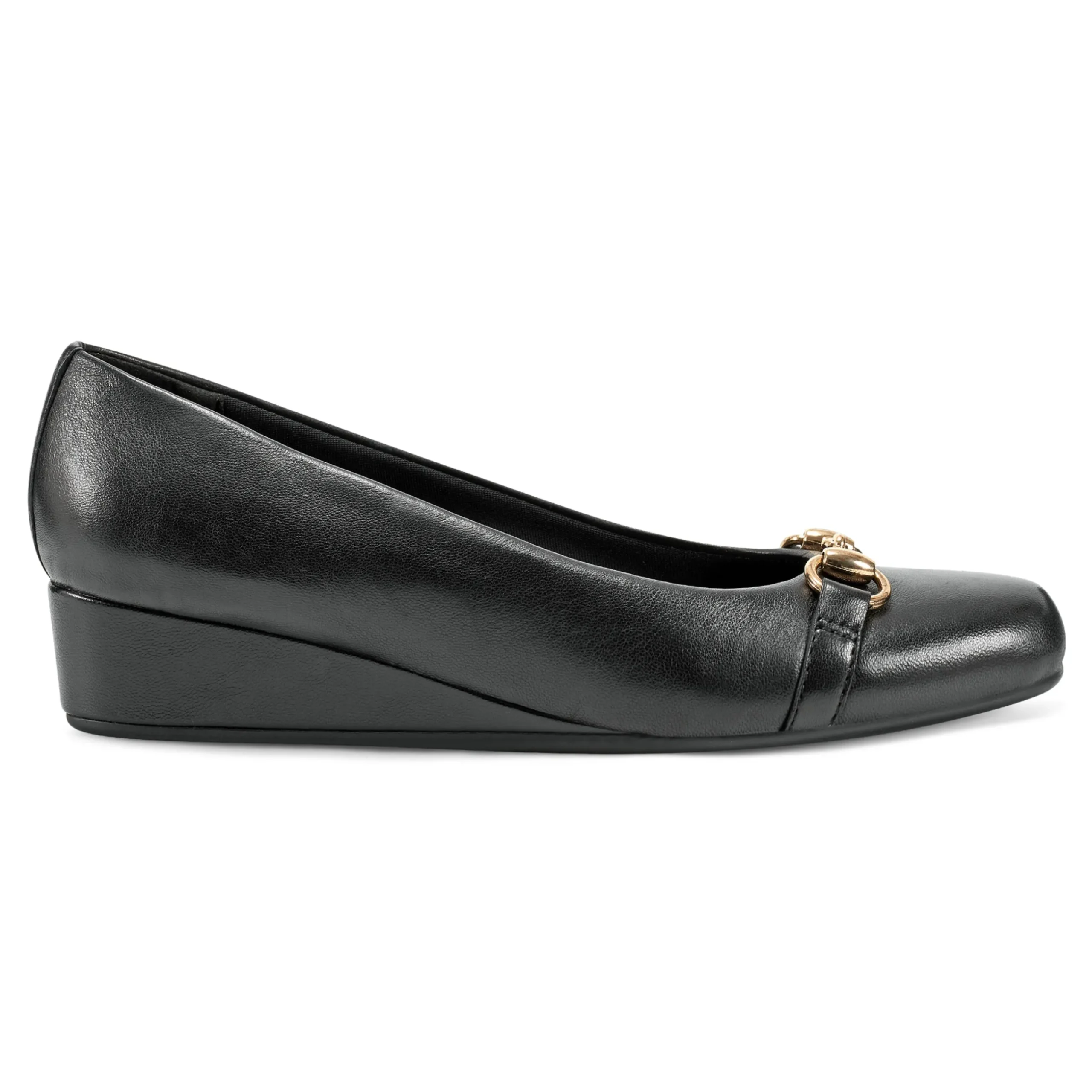 Hot Easy Spirit Guliana Wedge Heels BlackLeather