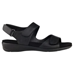 New Easy Spirit Hartwell Flat Sandals BlackLeather