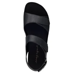 New Easy Spirit Hartwell Flat Sandals BlackLeather