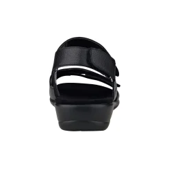 New Easy Spirit Hartwell Flat Sandals BlackLeather