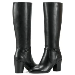 Sale Easy Spirit Imani Block Heel Boots BlackLeather