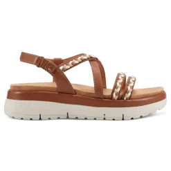 New Easy Spirit Ivani Platform Sandals BrownLeather