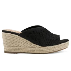 Hot Easy Spirit Jalen Espadrille Wedge Sandals Black