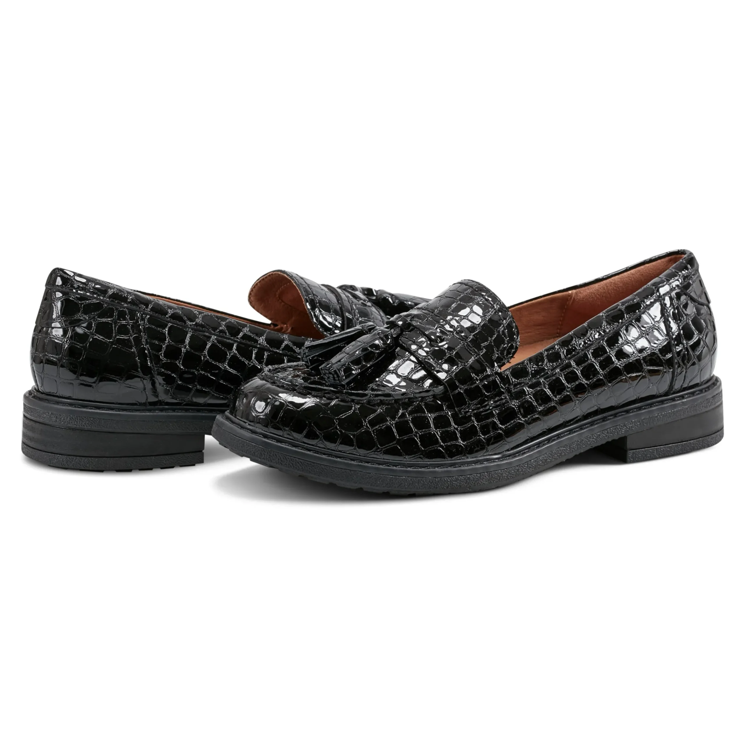 Discount Easy Spirit Janelle Casual Loafers BlackLeatherCroco