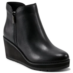 Sale Easy Spirit Jayda Casual Wedge Booties BlackLeather