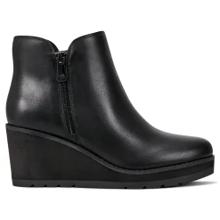 Sale Easy Spirit Jayda Casual Wedge Booties BlackLeather