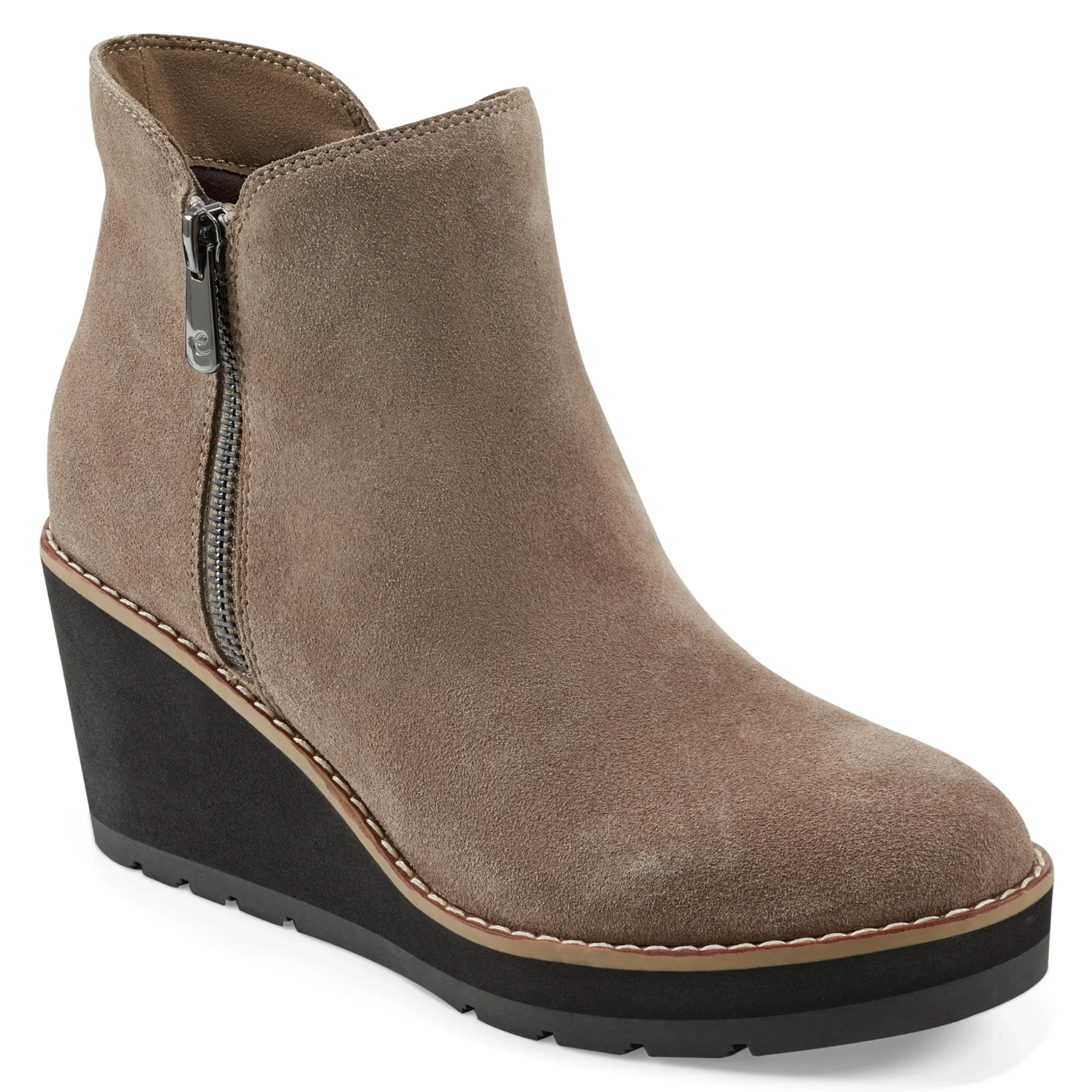 Best Easy Spirit Jayda Casual Wedge Booties TaupeSuede