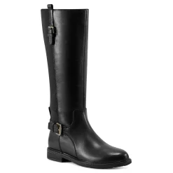 Hot Easy Spirit Jema Tall Shaft Casual Boots BlackLeather