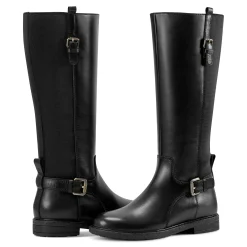 Hot Easy Spirit Jema Tall Shaft Casual Boots BlackLeather