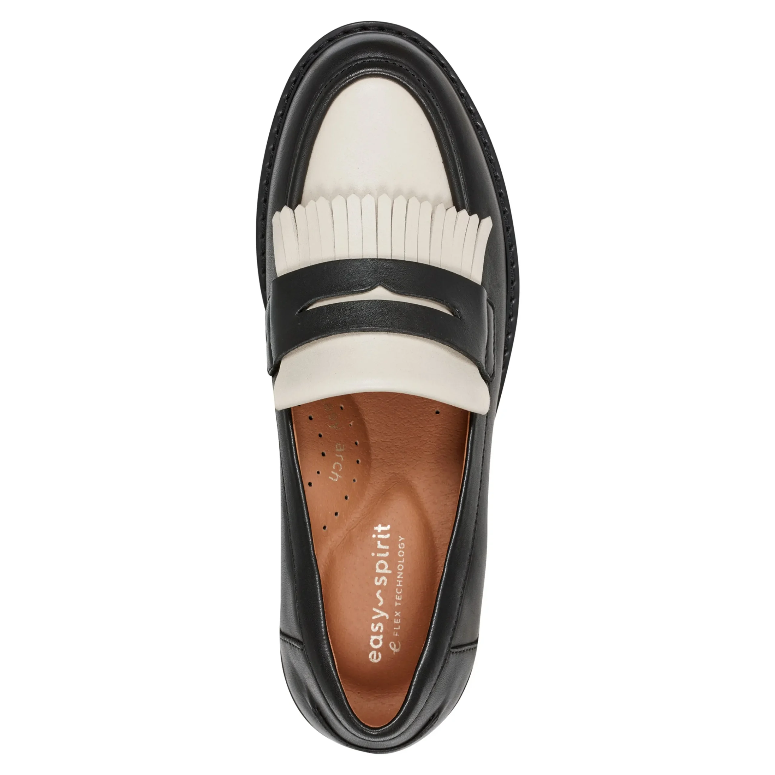 Discount Easy Spirit Jett Penny Loafers Black/IvoryLeather