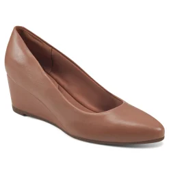 Outlet Easy Spirit Jinger Dress Wedges TanLeather
