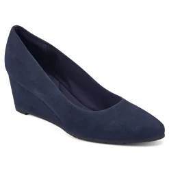 Clearance Easy Spirit Jinger Dress Wedges NavySuede