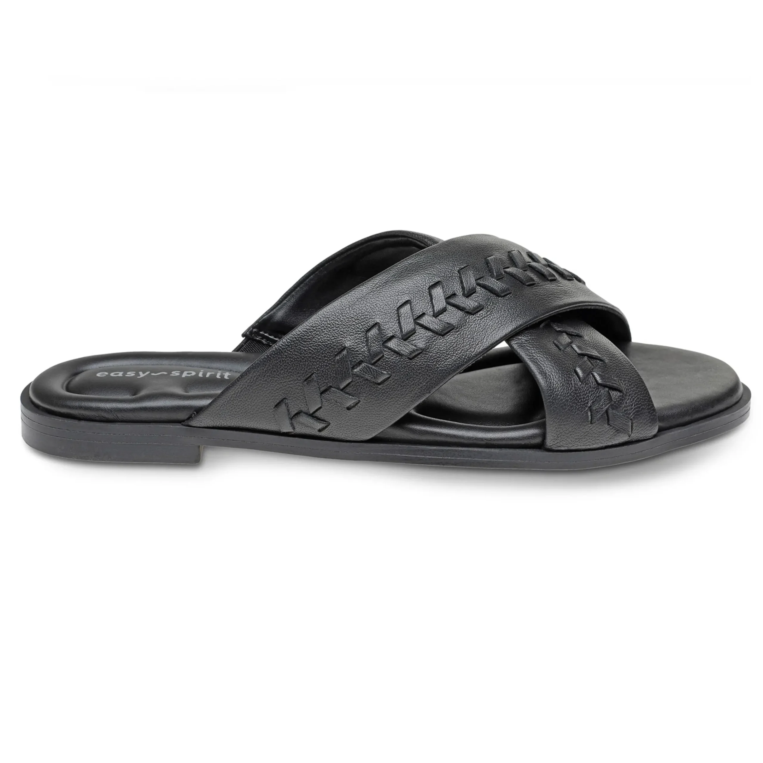 Best Easy Spirit Joella Slide Sandals BlackLeather