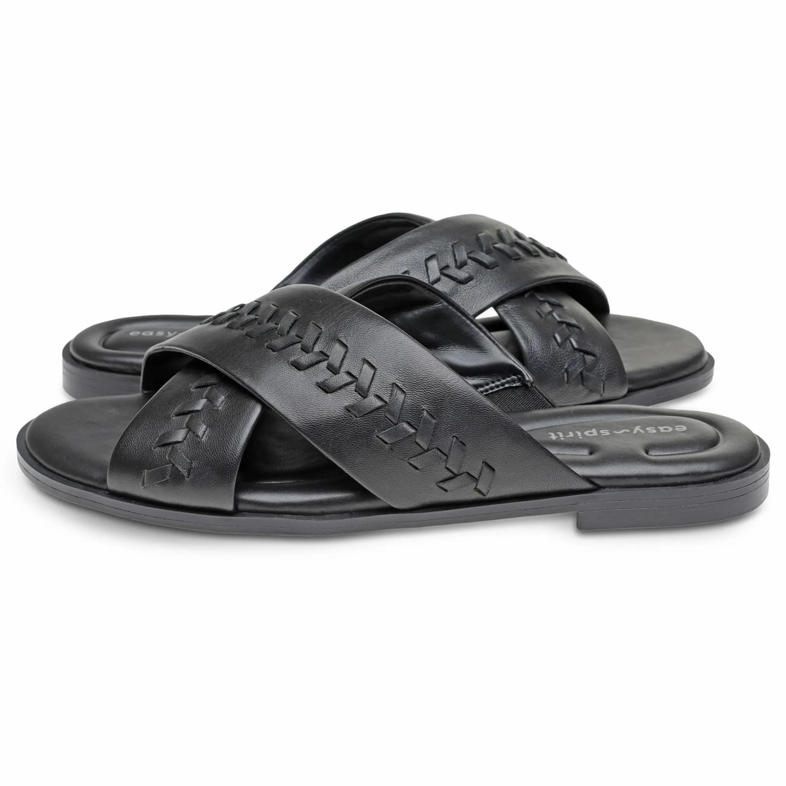 Best Easy Spirit Joella Slide Sandals BlackLeather