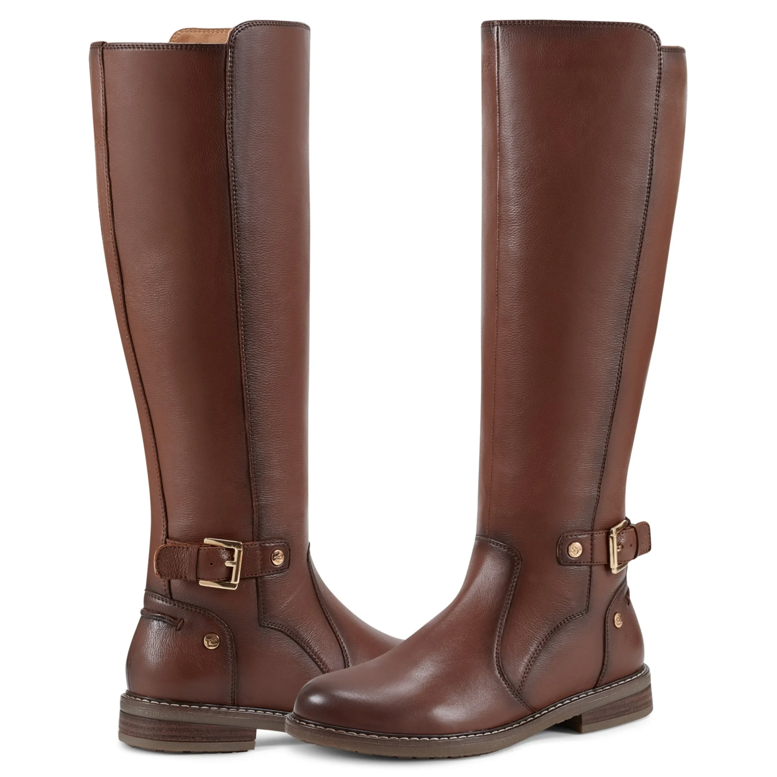 Best Easy Spirit Juana Block Heel Casual Boots MediumBrownLeather