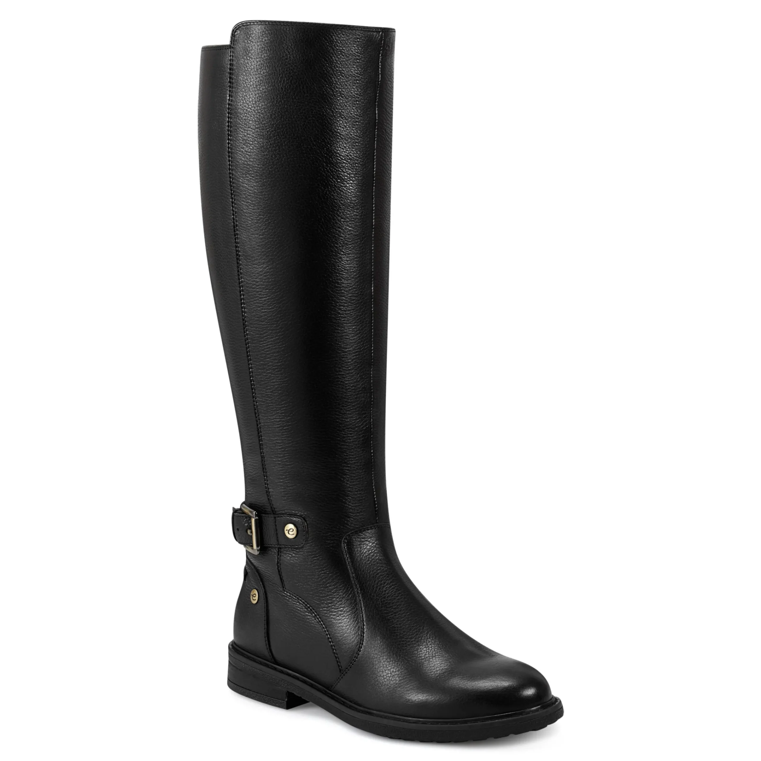 Easy Spirit Juana Block Heel Casual Boots BlackLeather
