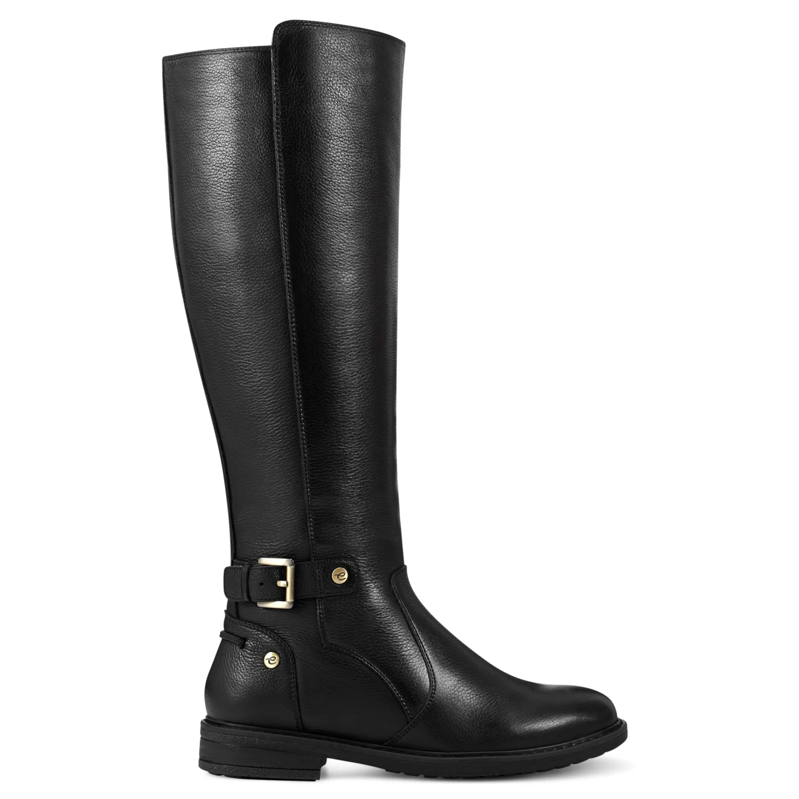 Easy Spirit Juana Block Heel Casual Boots BlackLeather