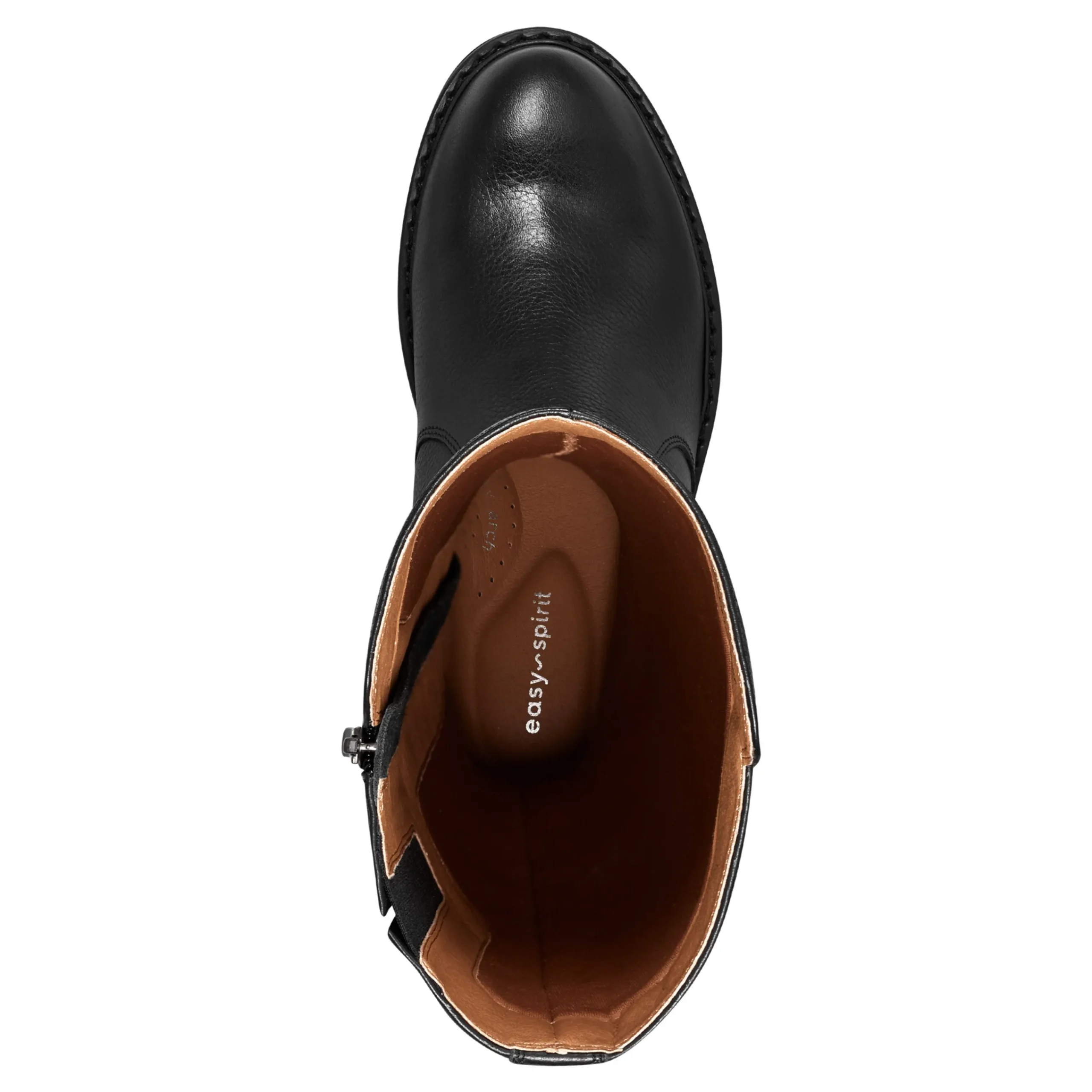 Easy Spirit Juana Block Heel Casual Boots BlackLeather