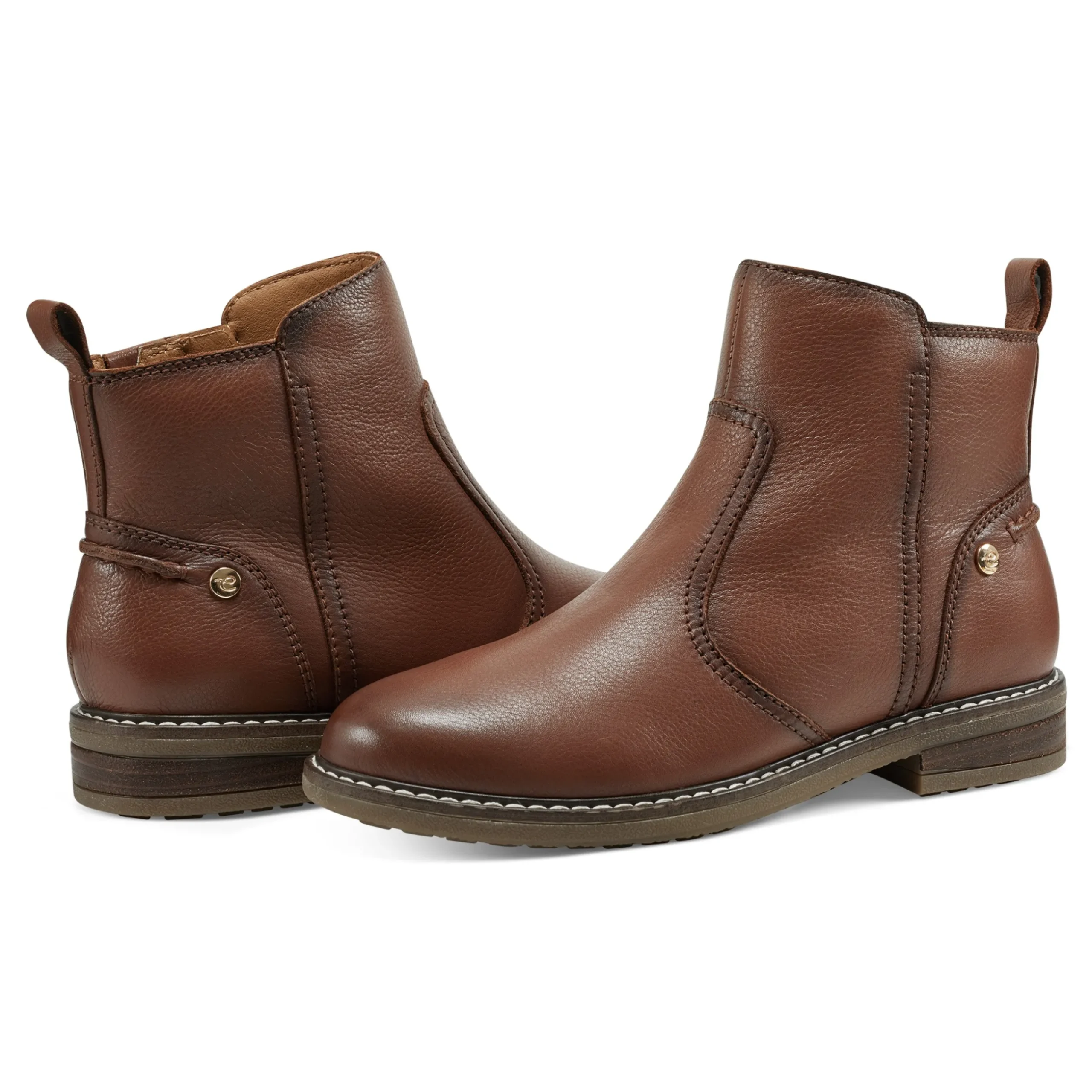Hot Easy Spirit Juna Casual Booties BrownLeather
