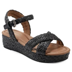 Outlet Easy Spirit Karissa Espadrille Sandals BlackRaffia