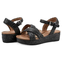Outlet Easy Spirit Karissa Espadrille Sandals BlackRaffia