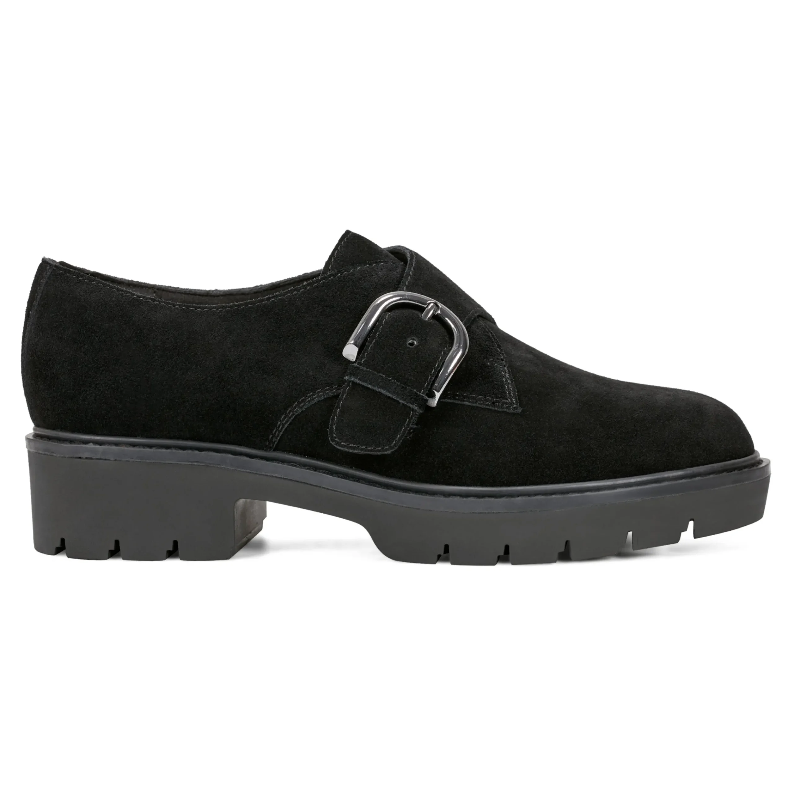 Online Easy Spirit Kasen Lug Sole Loafers BlackSuede