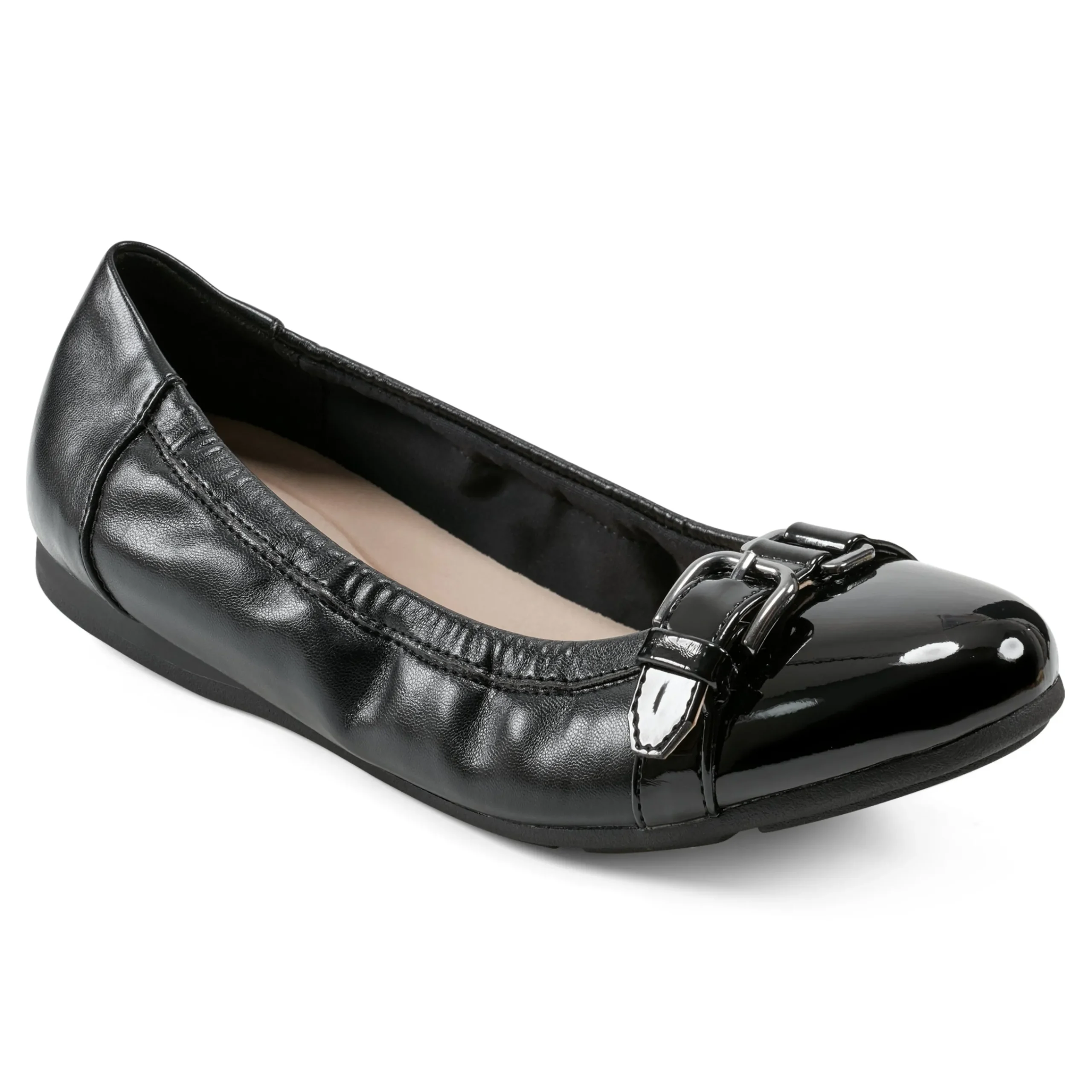 Discount Easy Spirit Kenna Ballet Flats BlackLeather
