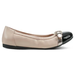 Outlet Easy Spirit Kenna Ballet Flats NaturalLeather