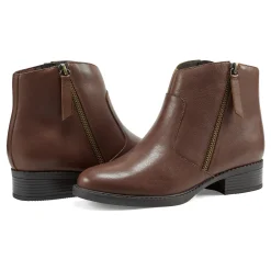 Outlet Easy Spirit Lacy Ankle Booties BrownLeather