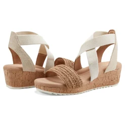 New Easy Spirit Lorena Wedge Sandals Natural