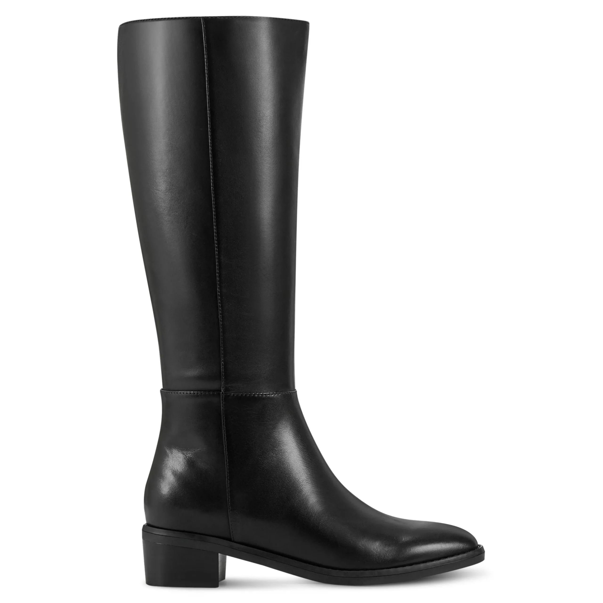 Discount Easy Spirit Loretta Block Heel Casual Boots BlackLeather
