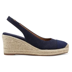 Easy Spirit Margie Platform Wedge Slingbacks DarkDenim
