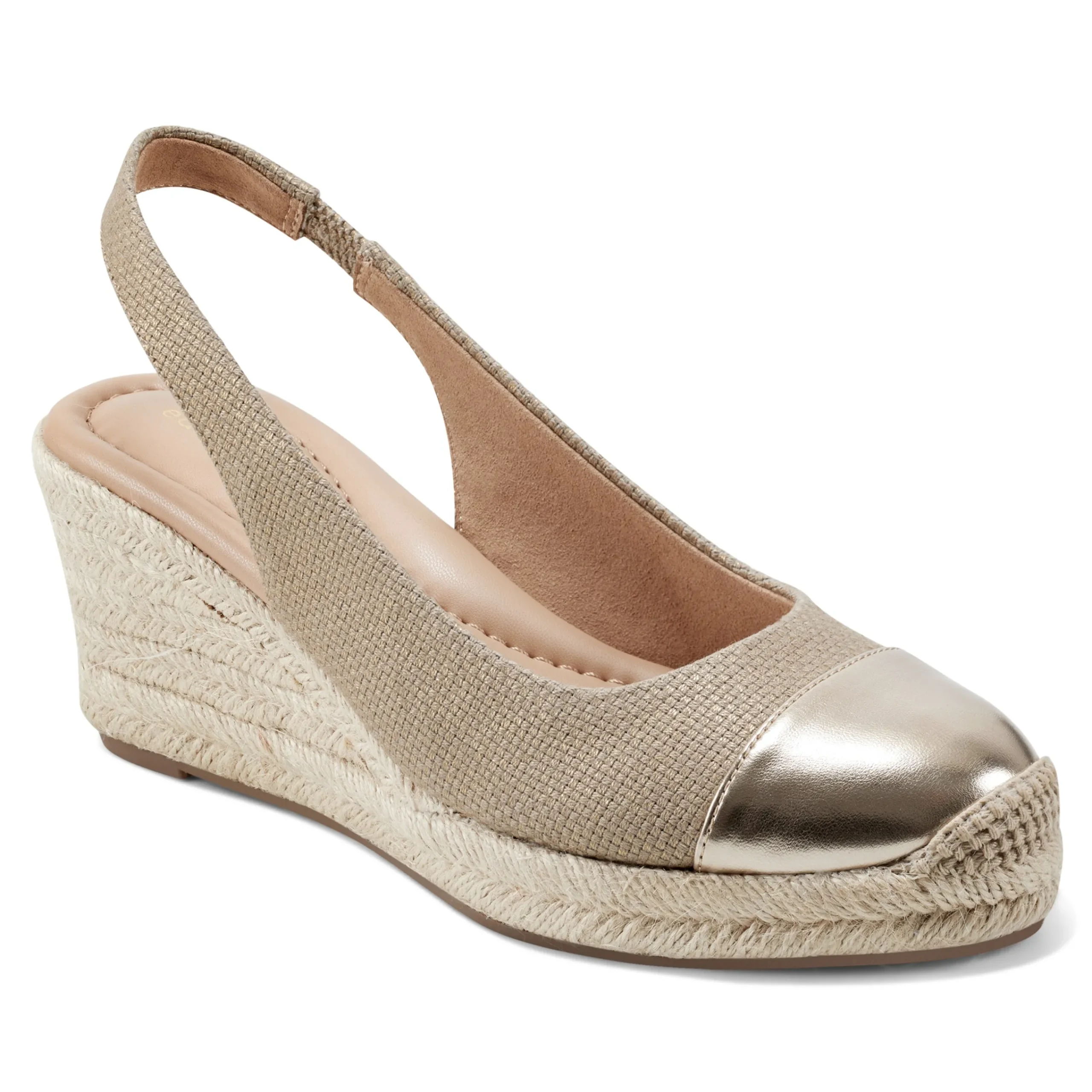 Discount Easy Spirit Margie Platform Wedge Slingbacks Gold