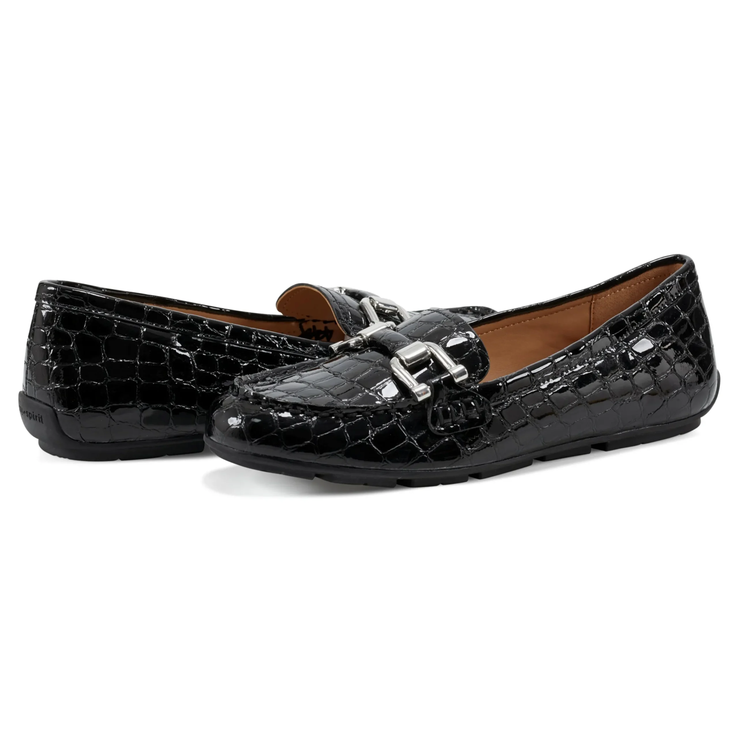 New Easy Spirit Megan Casual Loafers BlackPatentCroco