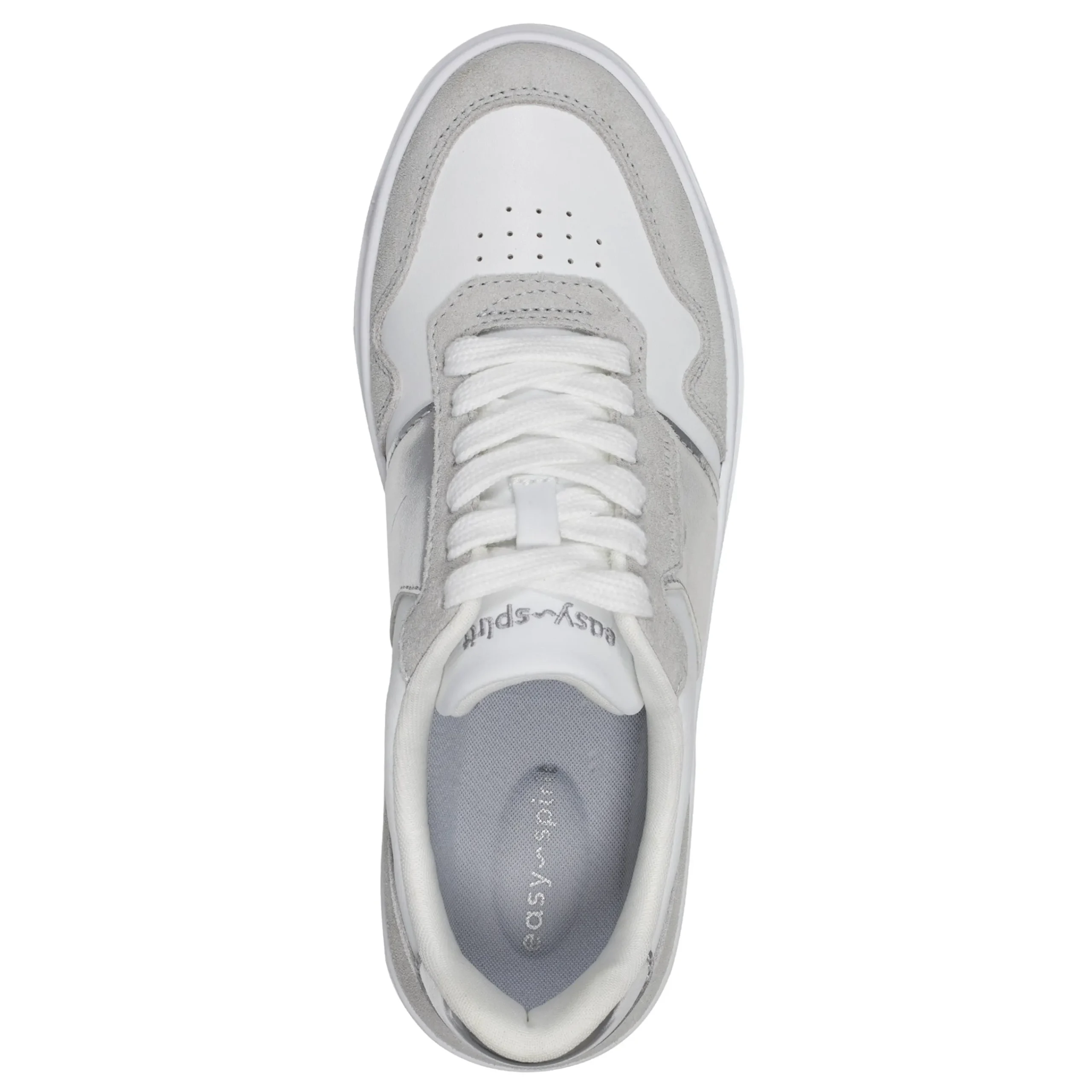 Clearance Easy Spirit Merci Lace Up Sneakers White/Silver